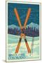 Winter Park, Colorado - Crossed Skis-Lantern Press-Mounted Art Print