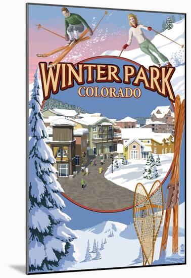 Winter Park, Colorado Montage-null-Mounted Poster