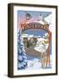 Winter Park, Colorado Montage-Lantern Press-Framed Art Print