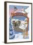 Winter Park, Colorado Montage-Lantern Press-Framed Art Print