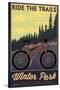 Winter Park, Colorado - Mountain Bike Scene-Lantern Press-Stretched Canvas