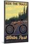 Winter Park, Colorado - Mountain Bike Scene-Lantern Press-Mounted Art Print