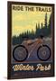 Winter Park, Colorado - Mountain Bike Scene-Lantern Press-Framed Art Print