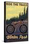 Winter Park, Colorado - Mountain Bike Scene-Lantern Press-Stretched Canvas