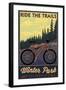 Winter Park, Colorado - Mountain Bike Scene-Lantern Press-Framed Art Print