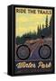 Winter Park, Colorado - Mountain Bike Scene-Lantern Press-Framed Stretched Canvas