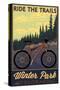 Winter Park, Colorado - Mountain Bike Scene-Lantern Press-Stretched Canvas