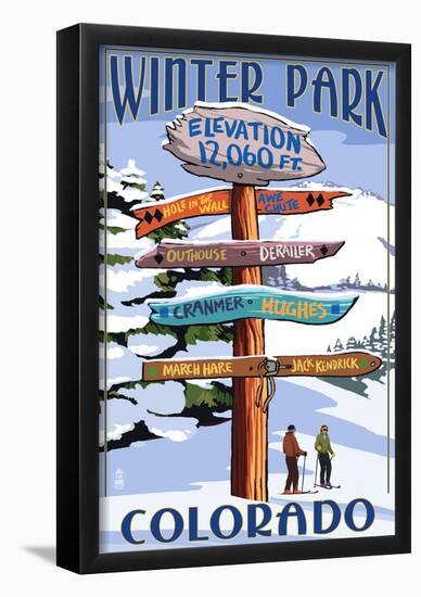 Winter Park, Colorado - Sign Destinations-null-Framed Poster