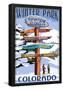 Winter Park, Colorado - Sign Destinations-null-Framed Poster