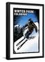 Winter Park, Colorado - Skier - Scratchboard-Lantern Press-Framed Art Print