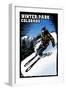 Winter Park, Colorado - Skier - Scratchboard-Lantern Press-Framed Art Print