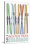 Winter Park, Colorado - Skis in Snow-Lantern Press-Stretched Canvas