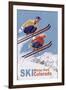 Winter Park, Colorado - Vintage Skiers-Lantern Press-Framed Art Print