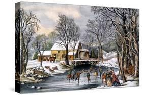 Winter Pastime, 1870-Currier & Ives-Stretched Canvas