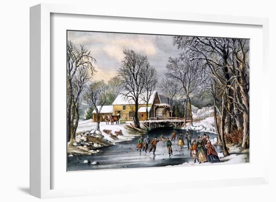 Winter Pastime, 1870-Currier & Ives-Framed Giclee Print