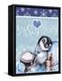 Winter Penguin - Let it Snow-Sheena Pike Art And Illustration-Framed Stretched Canvas