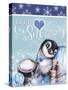 Winter Penguin - Let it Snow-Sheena Pike Art And Illustration-Stretched Canvas