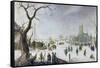 Winter Pleasure-Hendrik Avercamp-Framed Stretched Canvas