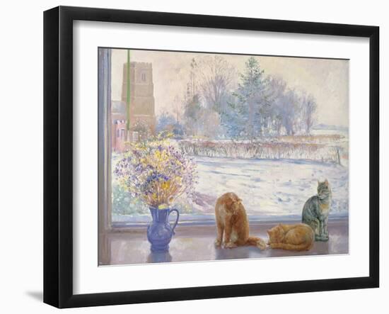 Winter Prospect with Cats-Timothy Easton-Framed Giclee Print