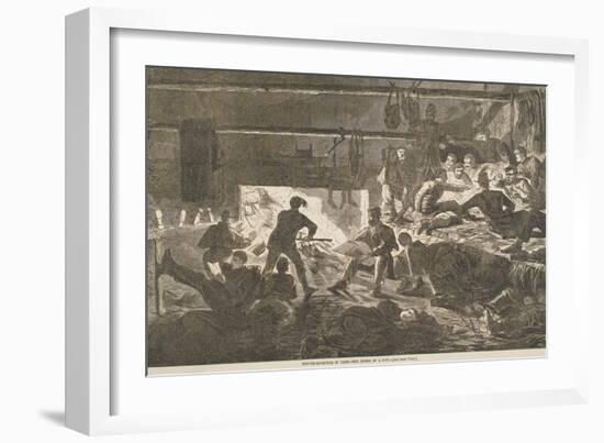 Winter-Quarters in Camp - the Inside of a Hut, Published in "Harper's Weekly," January 24, 1863-Winslow Homer-Framed Giclee Print