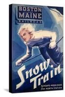 Winter Rail for Skiing-Vintage Lavoie-Stretched Canvas