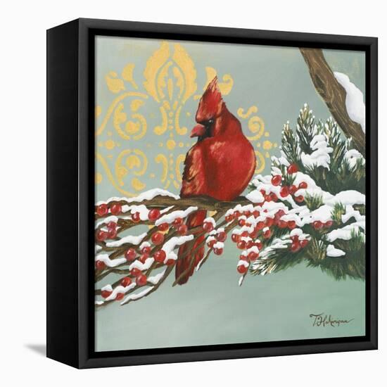 Winter Red Bird I-Tiffany Hakimipour-Framed Stretched Canvas