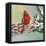 Winter Red Bird I-Tiffany Hakimipour-Framed Stretched Canvas