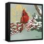 Winter Red Bird I-Tiffany Hakimipour-Framed Stretched Canvas