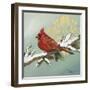 Winter Red Bird II-Tiffany Hakimipour-Framed Art Print