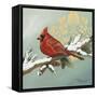 Winter Red Bird II-Tiffany Hakimipour-Framed Stretched Canvas