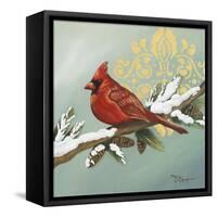 Winter Red Bird II-Tiffany Hakimipour-Framed Stretched Canvas