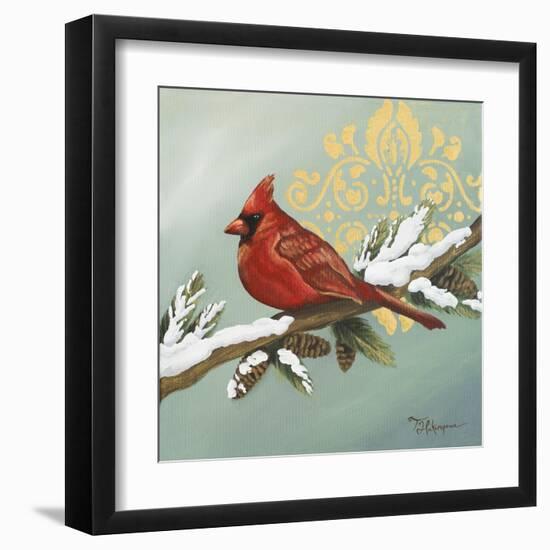 Winter Red Bird II-Tiffany Hakimipour-Framed Art Print