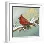 Winter Red Bird II-Tiffany Hakimipour-Framed Art Print