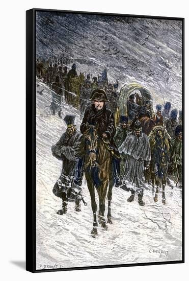 Winter Retreat of Napoleon and the French Army from Moscow in 1812-null-Framed Stretched Canvas