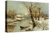 Winter River Landscape, 1897-Juli Julievich Klever-Stretched Canvas