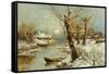 Winter River Landscape, 1897-Juli Julievich Klever-Framed Stretched Canvas