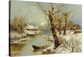 Winter River Landscape, 1897-Juli Julievich Klever-Stretched Canvas