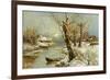 Winter River Landscape, 1897-Juli Julievich Klever-Framed Giclee Print