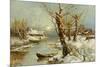 Winter River Landscape, 1897-Juli Julievich Klever-Mounted Giclee Print