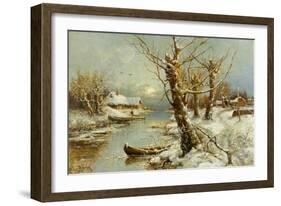 Winter River Landscape, 1897-Juli Julievich Klever-Framed Giclee Print