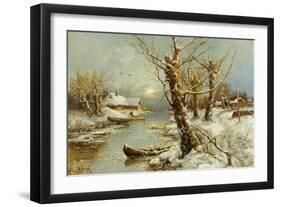 Winter River Landscape, 1897-Juli Julievich Klever-Framed Giclee Print