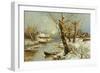 Winter River Landscape, 1897-Juli Julievich Klever-Framed Giclee Print