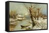 Winter River Landscape, 1897-Juli Julievich Klever-Framed Stretched Canvas