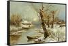 Winter River Landscape, 1897-Juli Julievich Klever-Framed Stretched Canvas