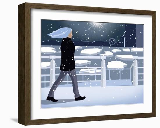 Winter River Walk-Mary Ann Smith-Framed Giclee Print