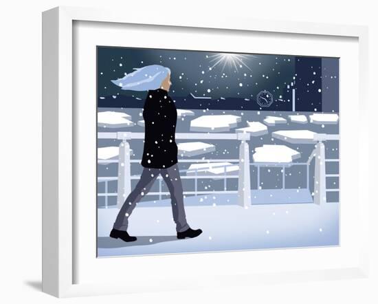 Winter River Walk-Mary Ann Smith-Framed Giclee Print