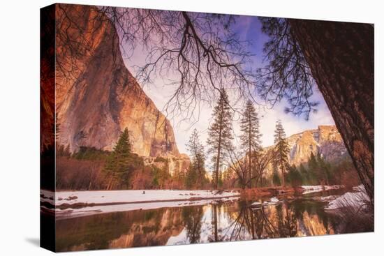 Winter Riverside Scene, Yosemite Valley-null-Stretched Canvas