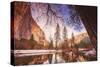 Winter Riverside Scene, Yosemite Valley-null-Stretched Canvas