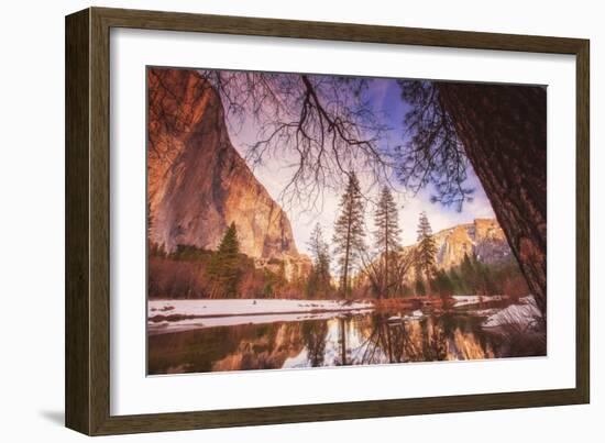 Winter Riverside Scene, Yosemite Valley-null-Framed Photographic Print