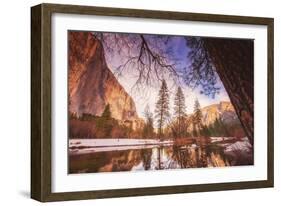 Winter Riverside Scene, Yosemite Valley-null-Framed Photographic Print